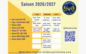 Bienvenue à l'US Gym Chanteloup : infos horaires, tarifs et inscription